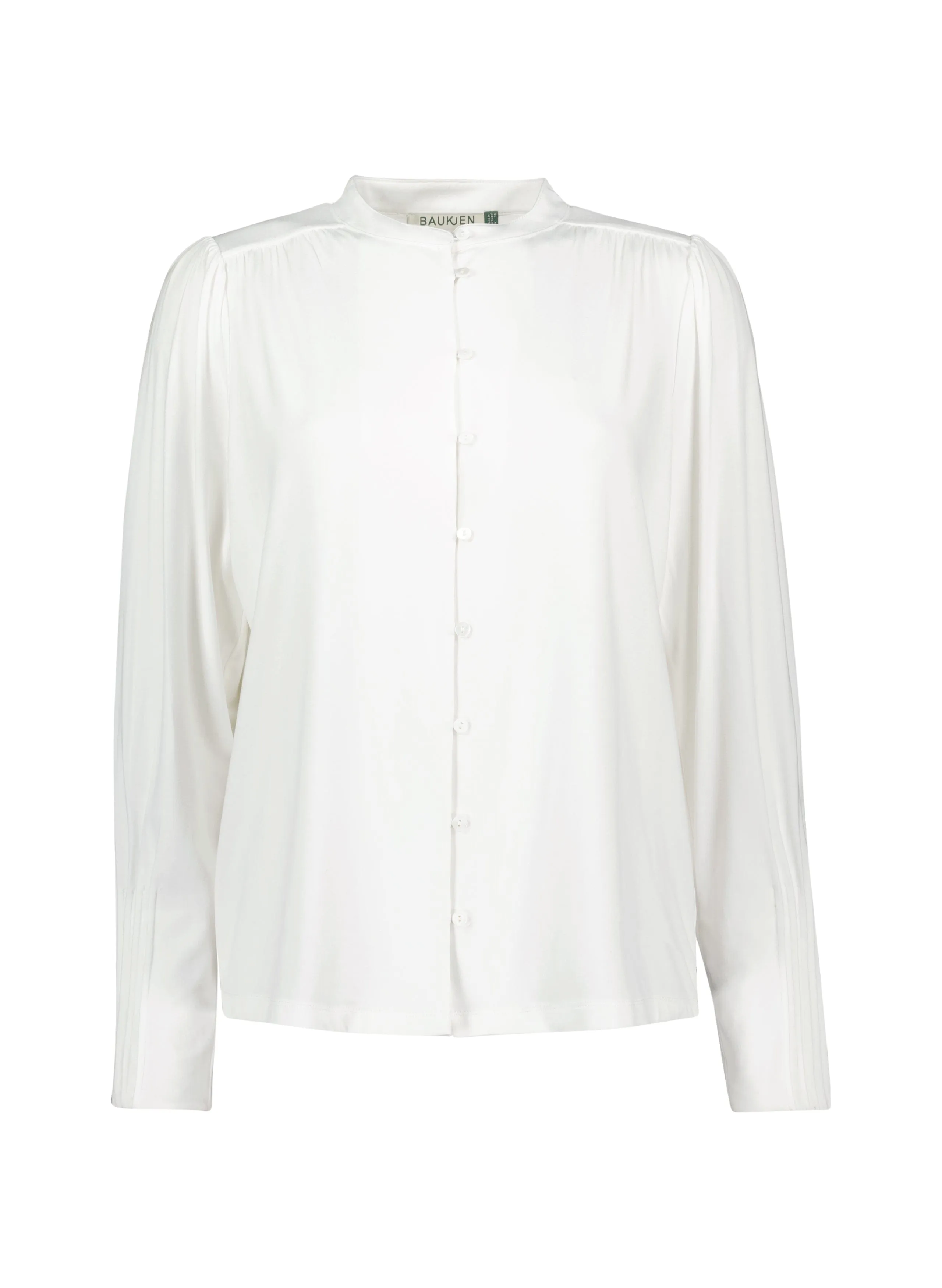 Caroline LENZING™ ECOVERO™ Button Detail Blouse | Pure White