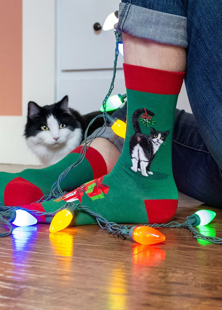 Cat Butt Christmas Men's Socks