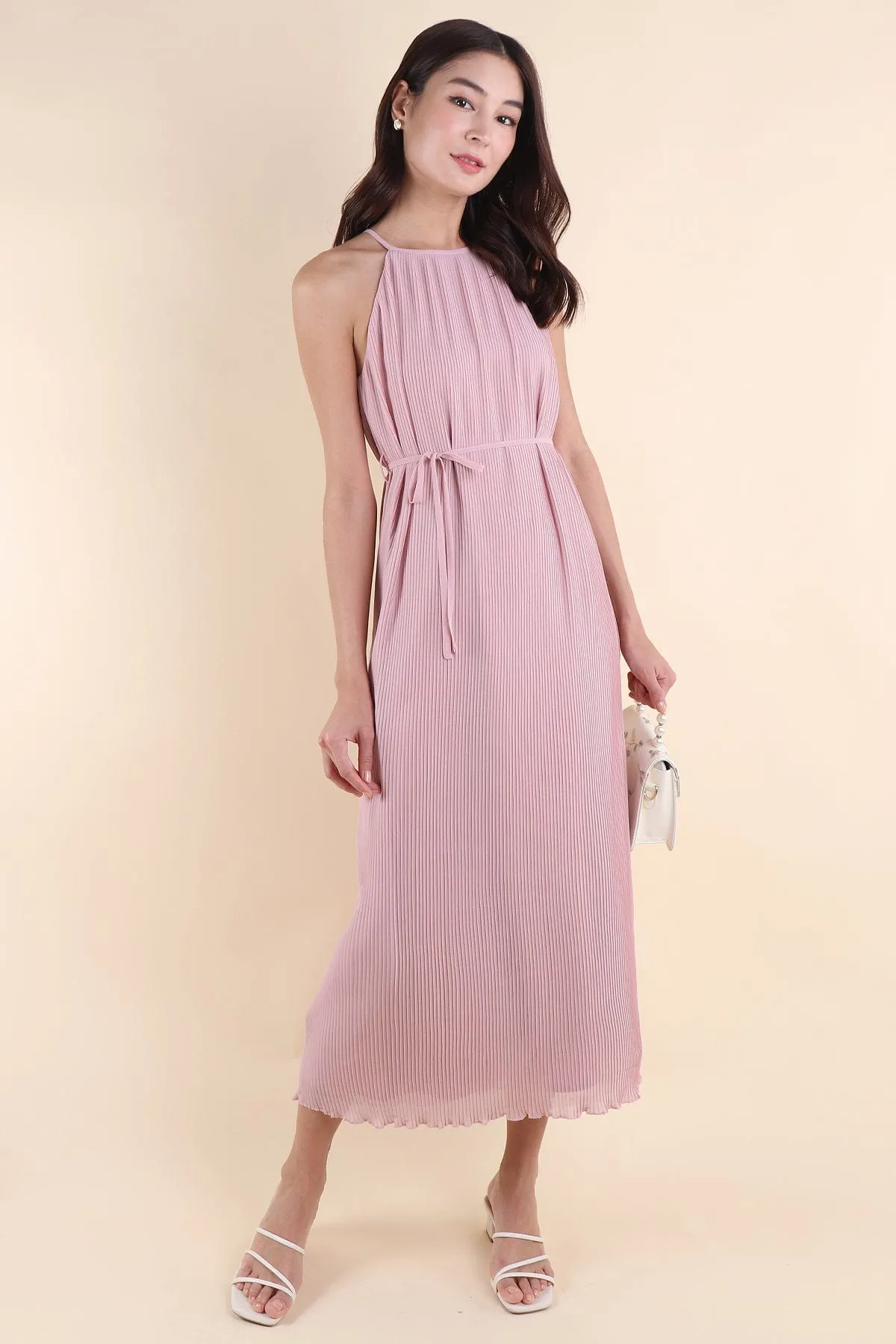 CELIA PLEATED MAXI IN PINK