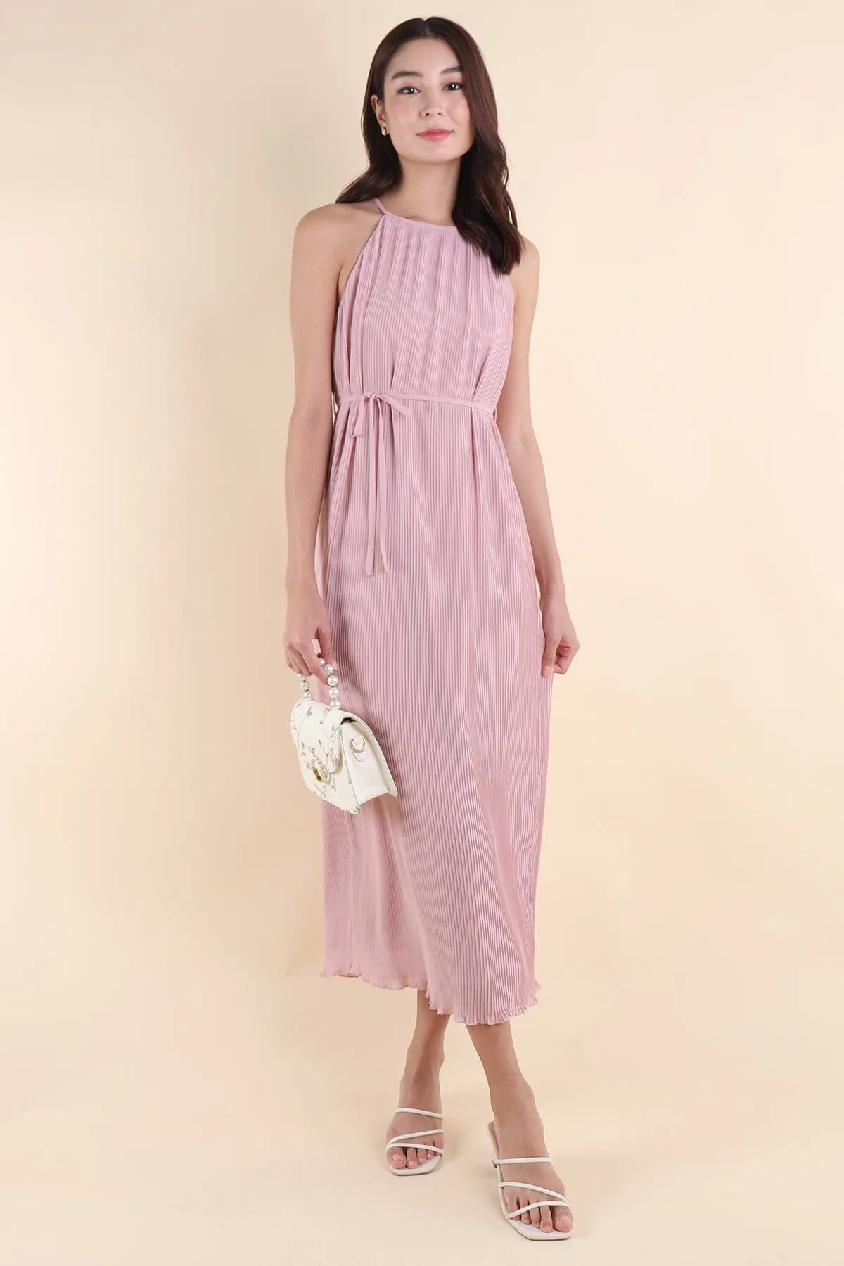 CELIA PLEATED MAXI IN PINK