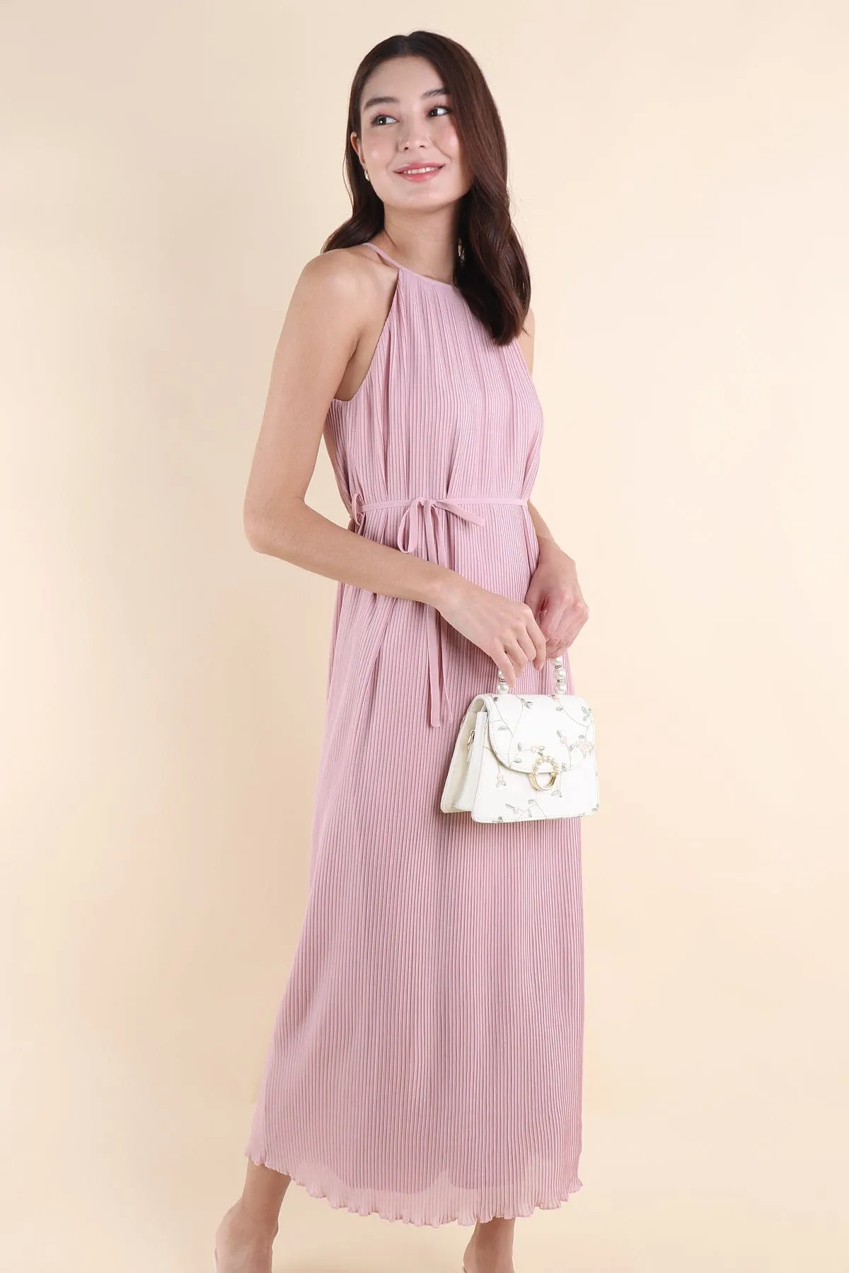 CELIA PLEATED MAXI IN PINK