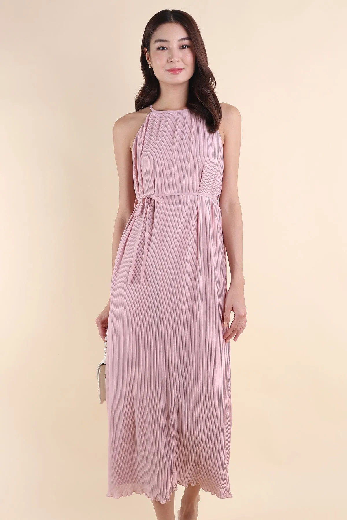 CELIA PLEATED MAXI IN PINK