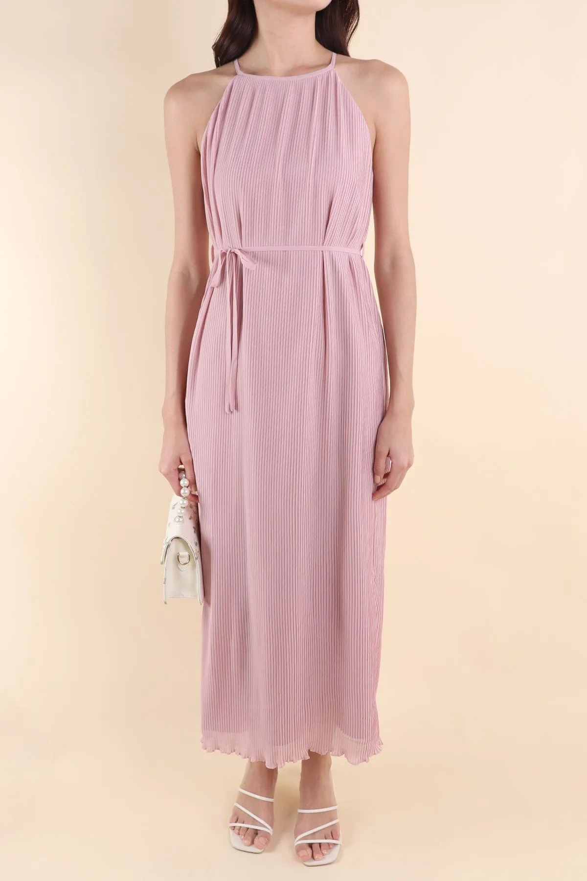 CELIA PLEATED MAXI IN PINK