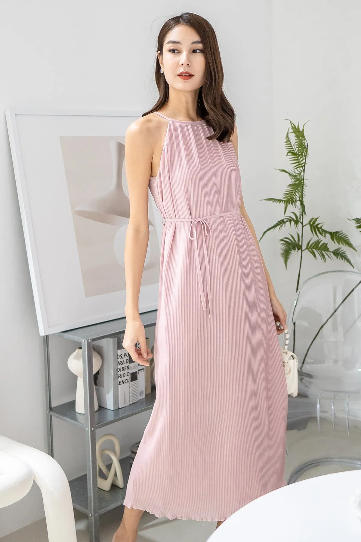 CELIA PLEATED MAXI IN PINK