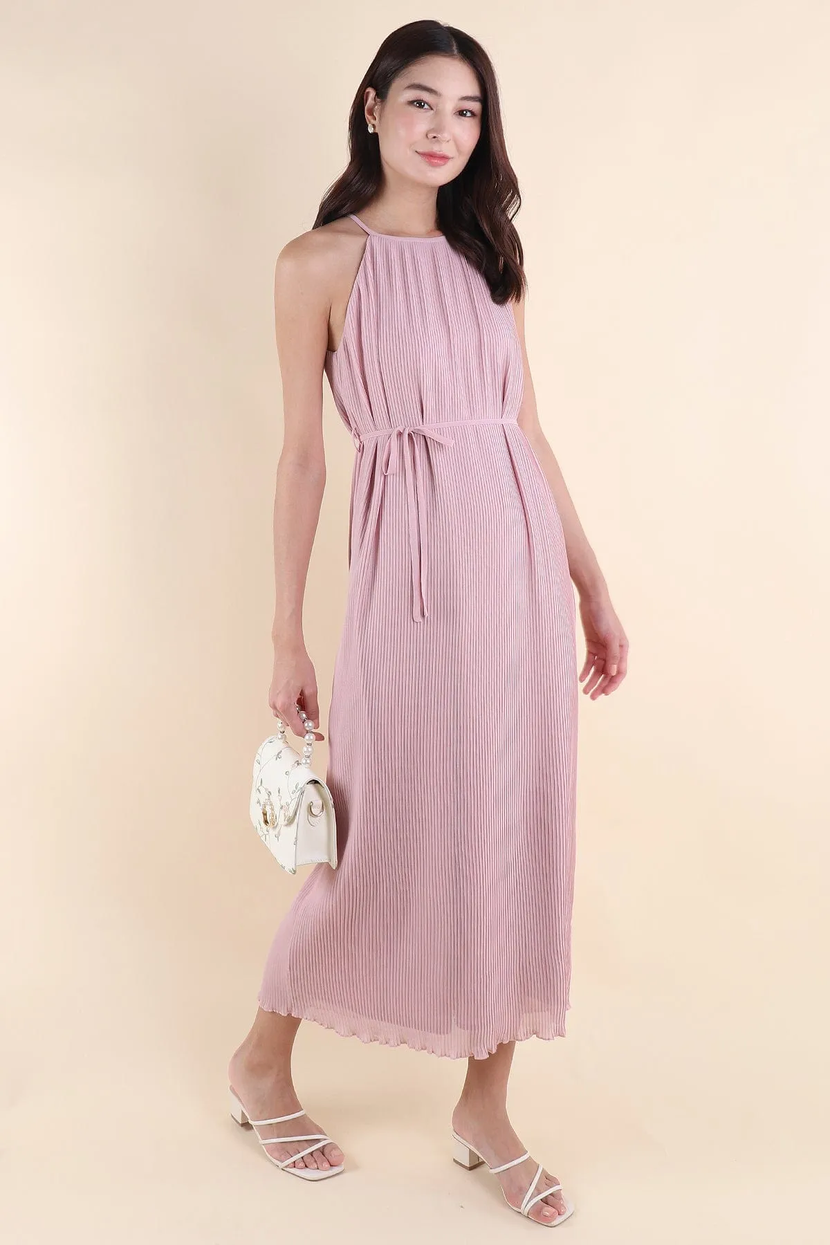 CELIA PLEATED MAXI IN PINK