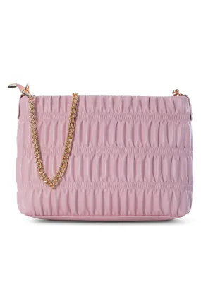 Chain handle Rouched Handbag | PINK | 0574ZZ