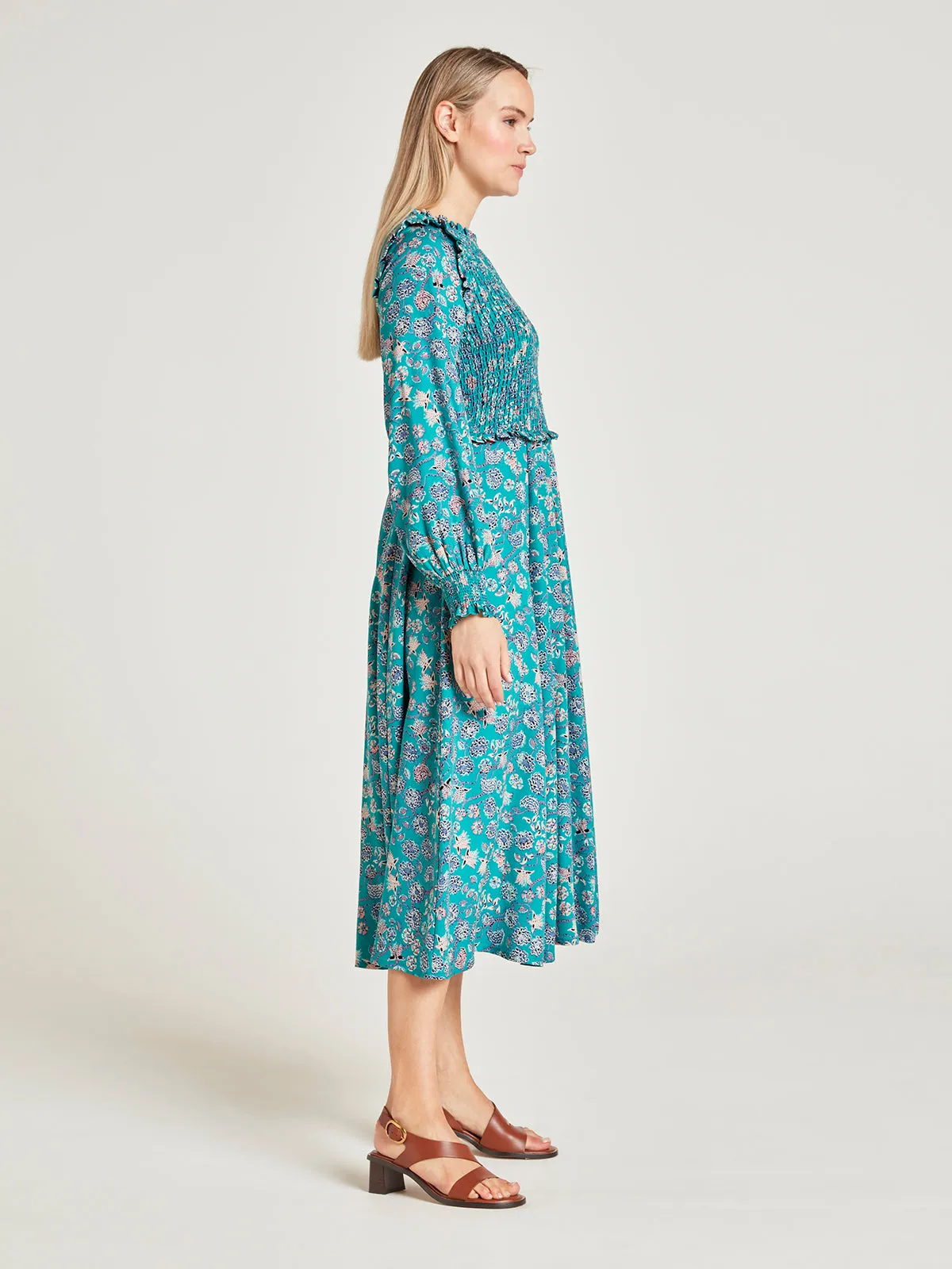 Chandri Tencel™ Crepe Midi Dress - Midori Green