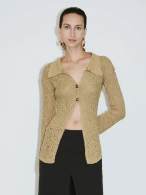 Collared Neck Skinny Knitted Cardigan