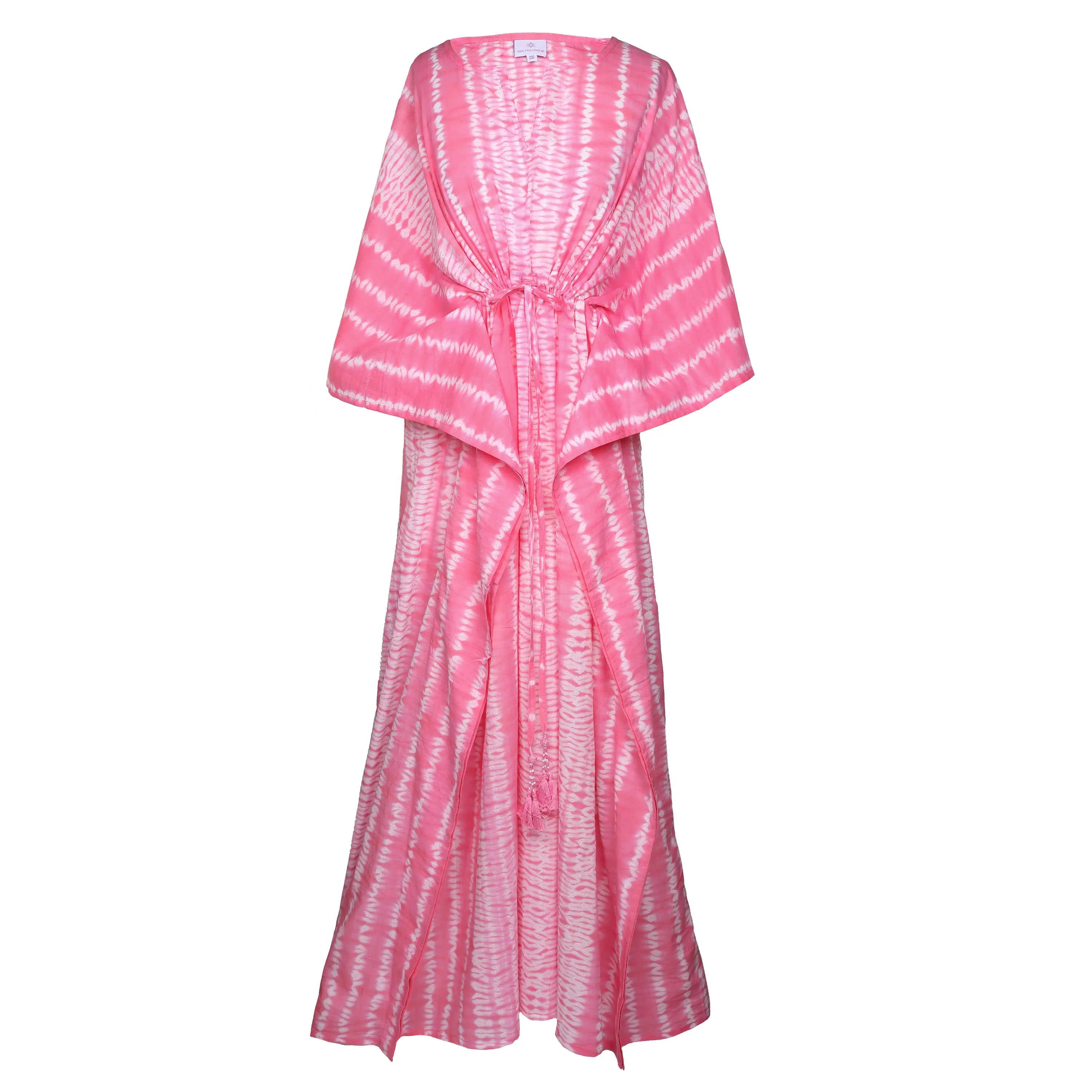 Cotton Candy Needle Shibori Maxi Kaftan Dress