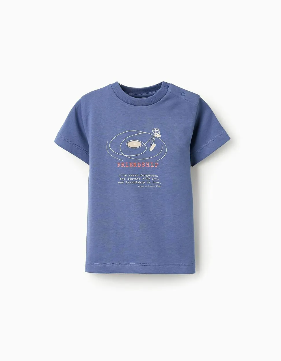 Cotton T-shirt for Baby Boys 'Friendship', Blue