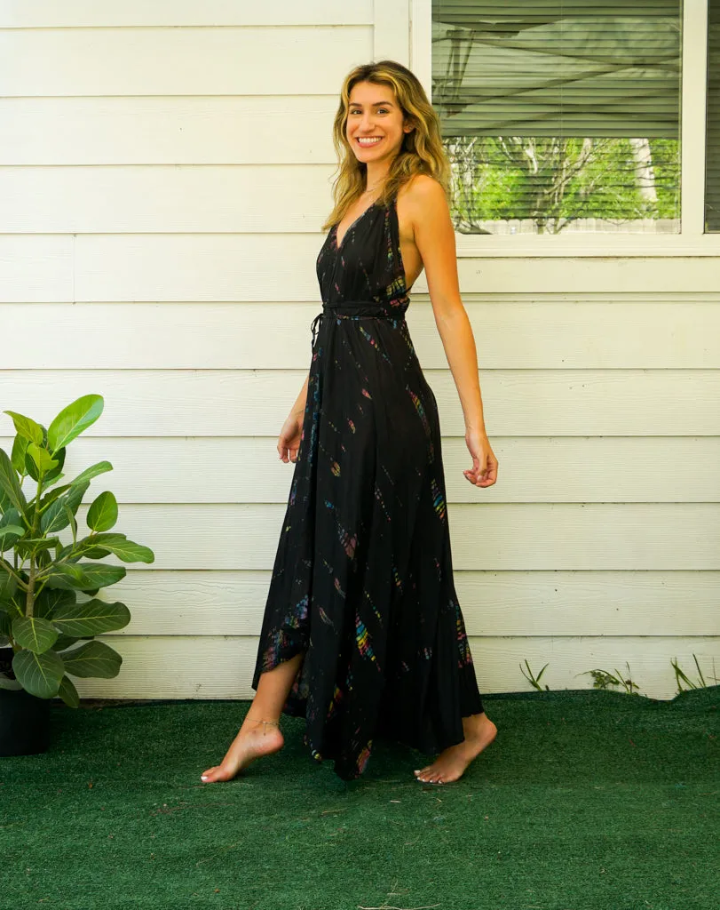 D6- Shibori Hand Dyed Goddess Boho Maxi Dress