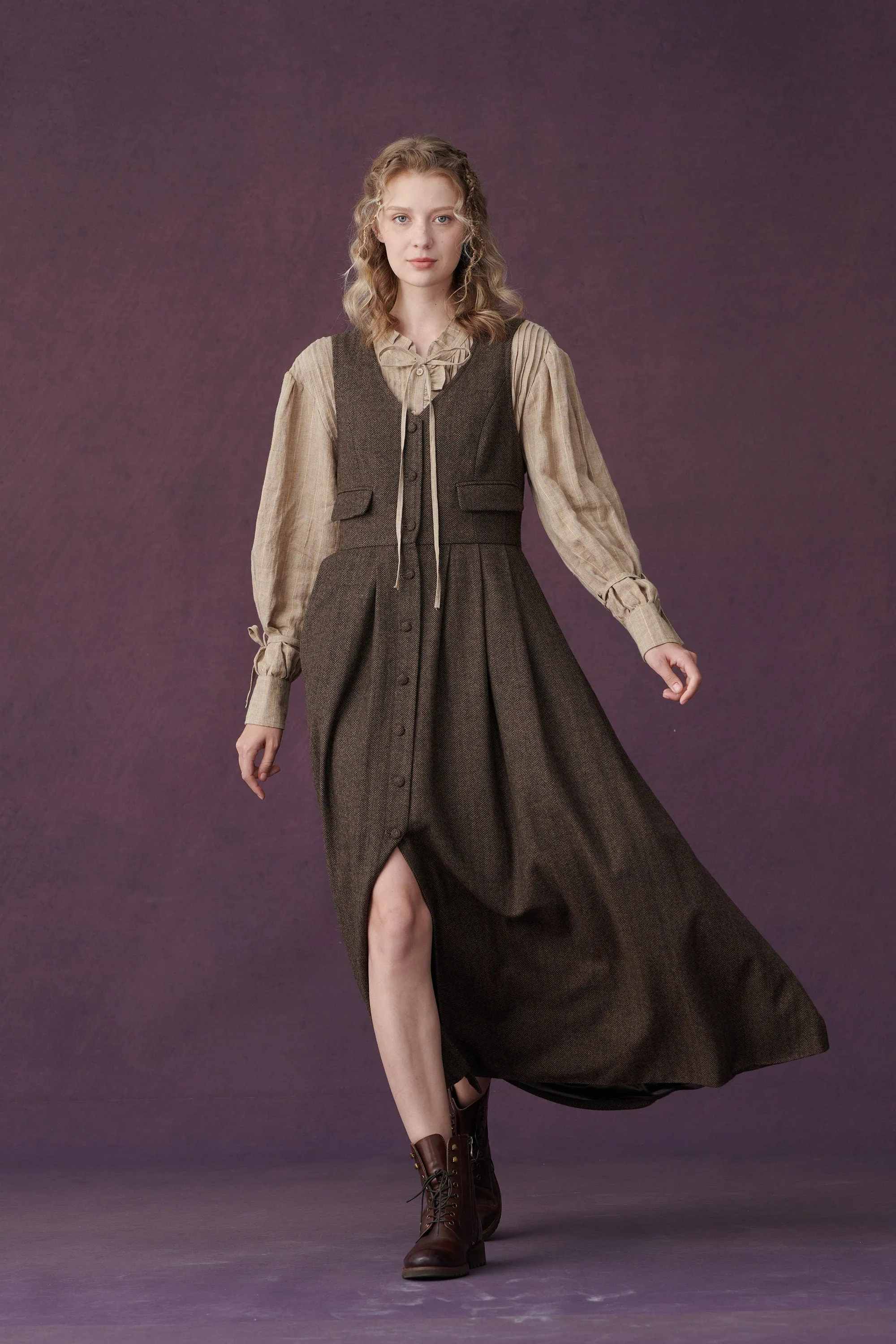 Dark Amber 11 | Academia wool dress