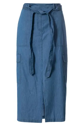 Denim Skirt with cargo pockets | MID INDIGO | 6651ZZ