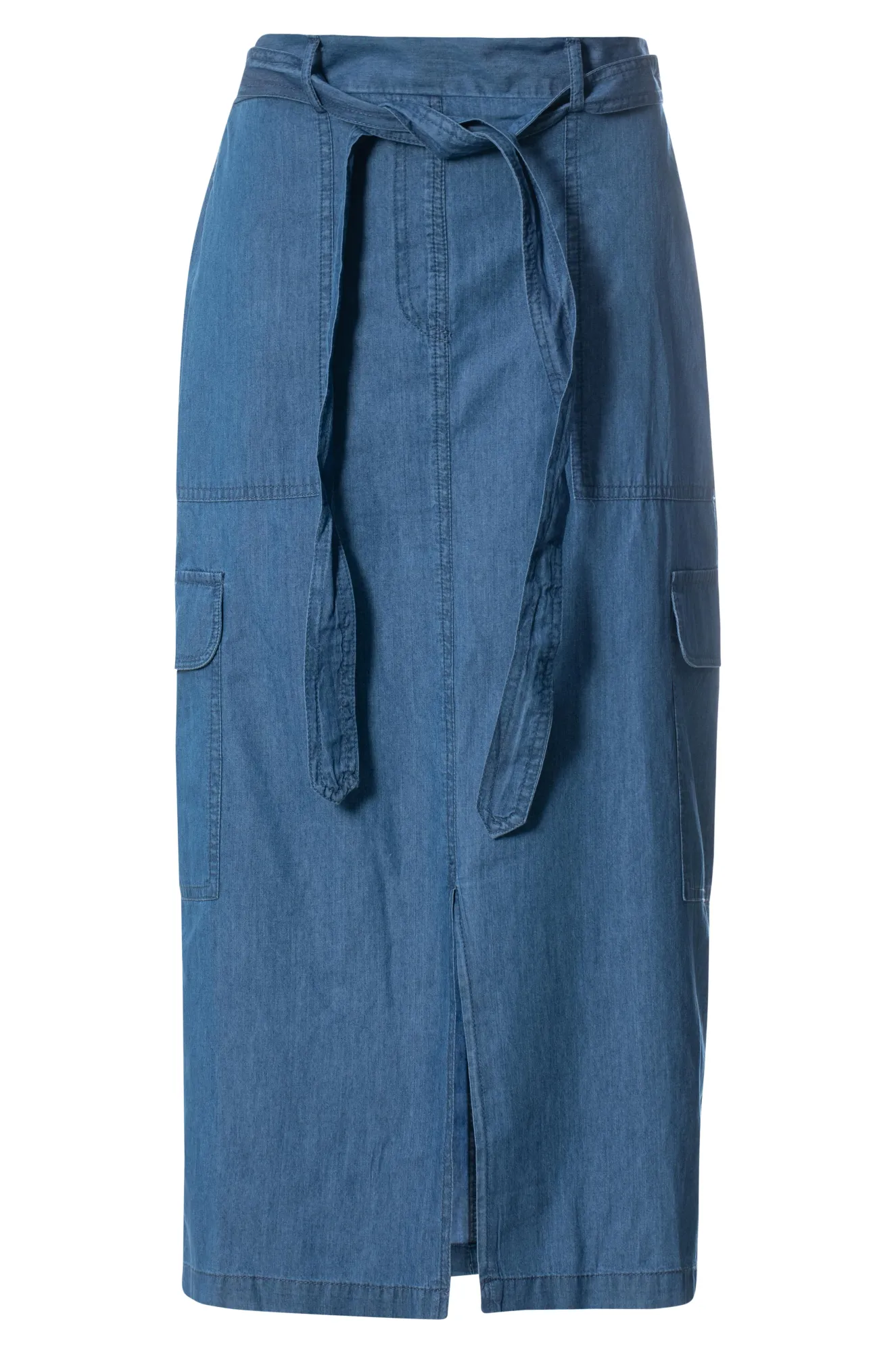 Denim Skirt with cargo pockets | MID INDIGO | 6651ZZ