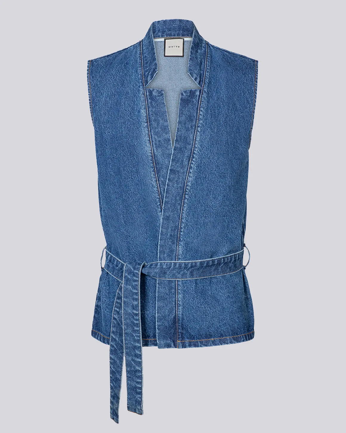 Denim Star Neck Cardigan