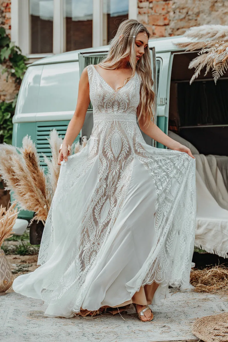 Divine Lace Bohemian A-line Wedding Dress