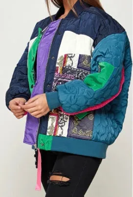 “Doja” Mixed Media Bomber Jacket