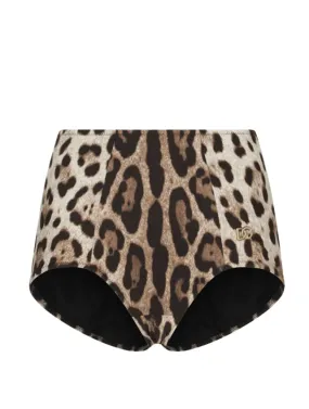 Dolce & Gabbana leopard-print high-waisted bikini bottom