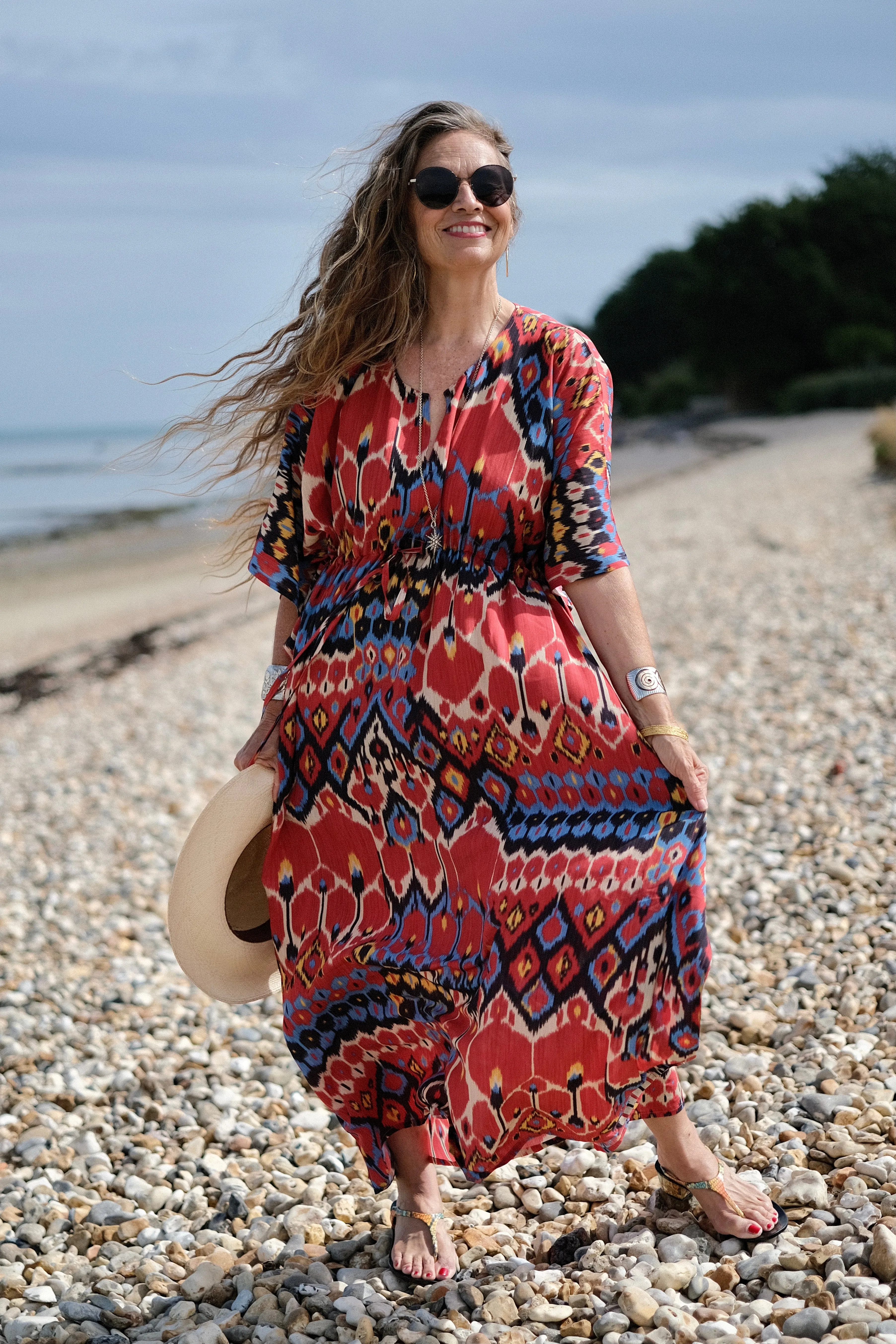 Dolce Vita Italian Silk Maxi Kaftan Dress