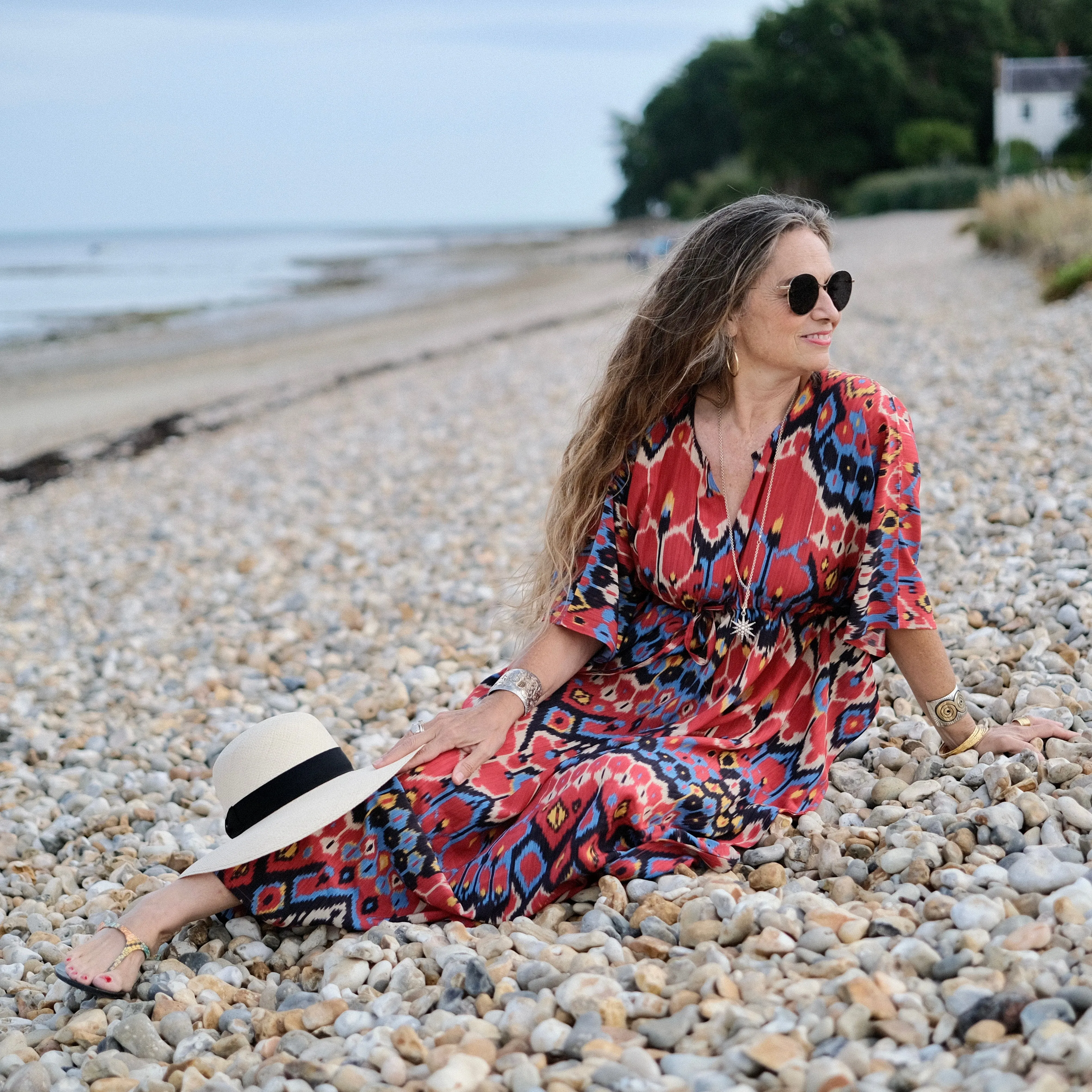 Dolce Vita Italian Silk Maxi Kaftan Dress