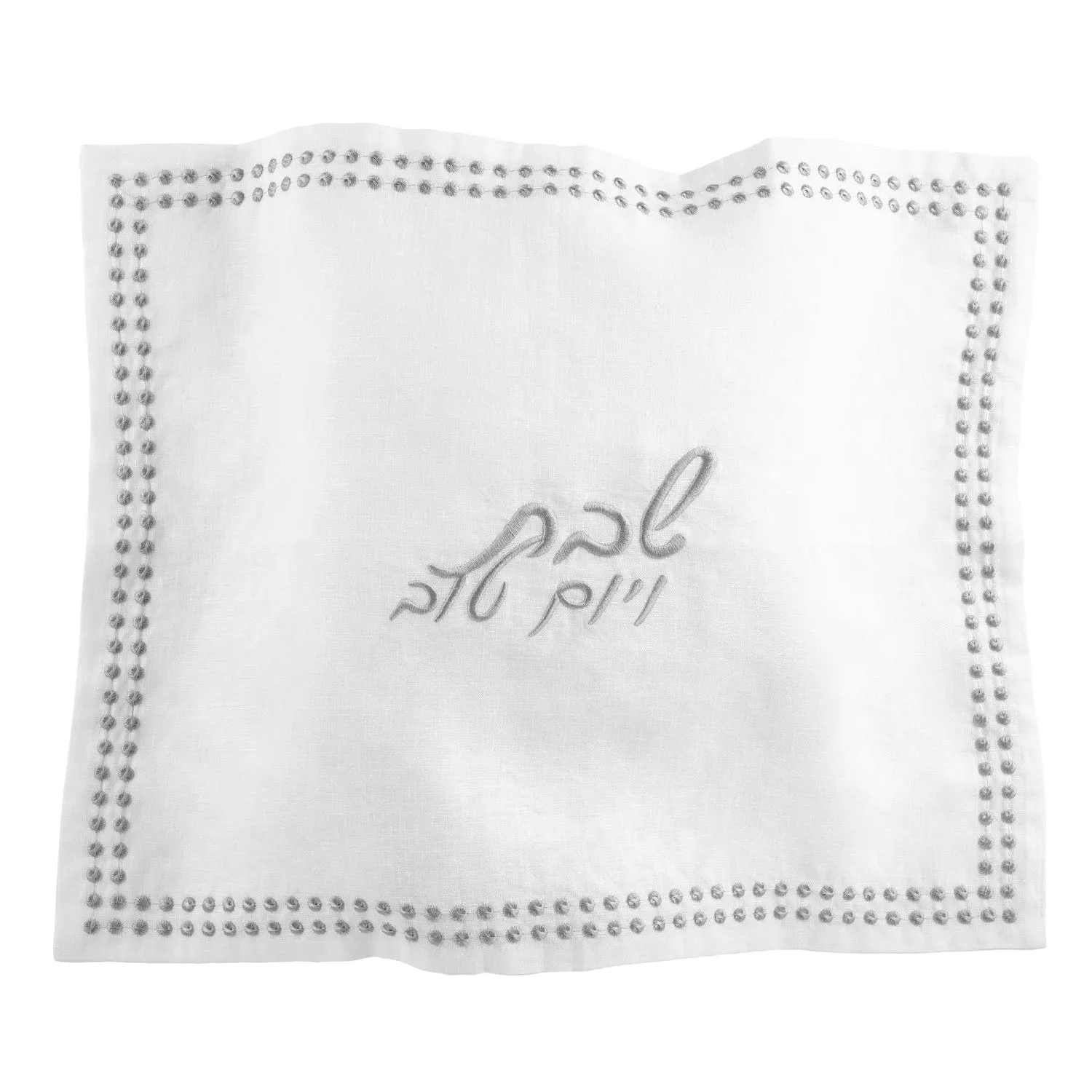 Dot Border Linen Challah Cover