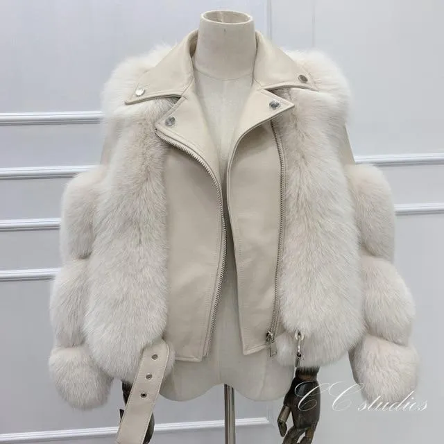 Double-faced Fur Moto & Biker Coat