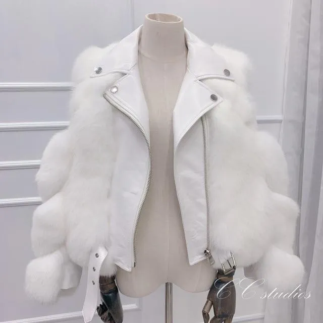 Double-faced Fur Moto & Biker Coat