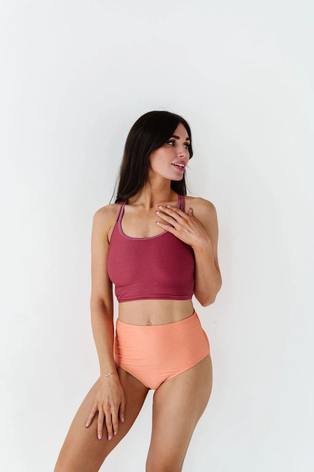 Double Strap Top in Dark Mauve