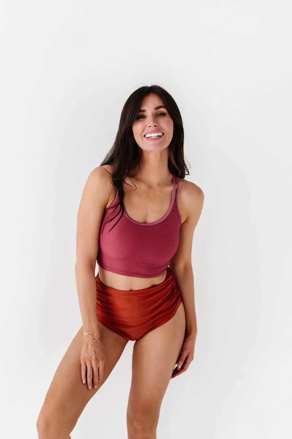 Double Strap Top in Dark Mauve