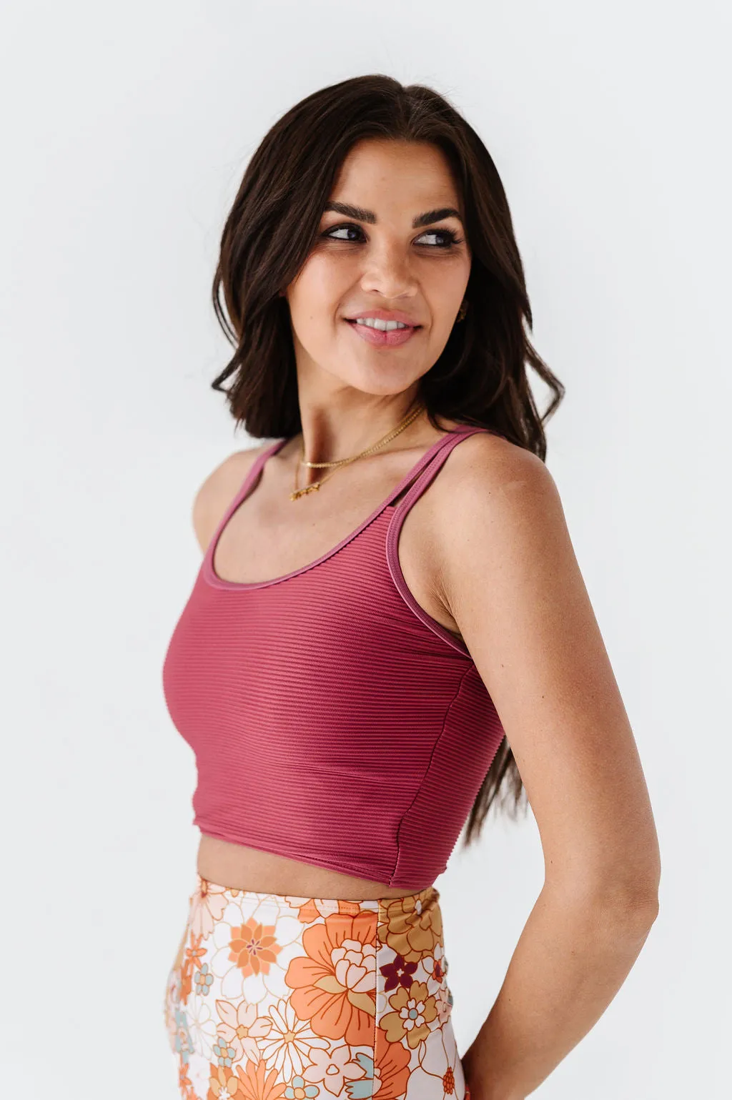 Double Strap Top in Dark Mauve