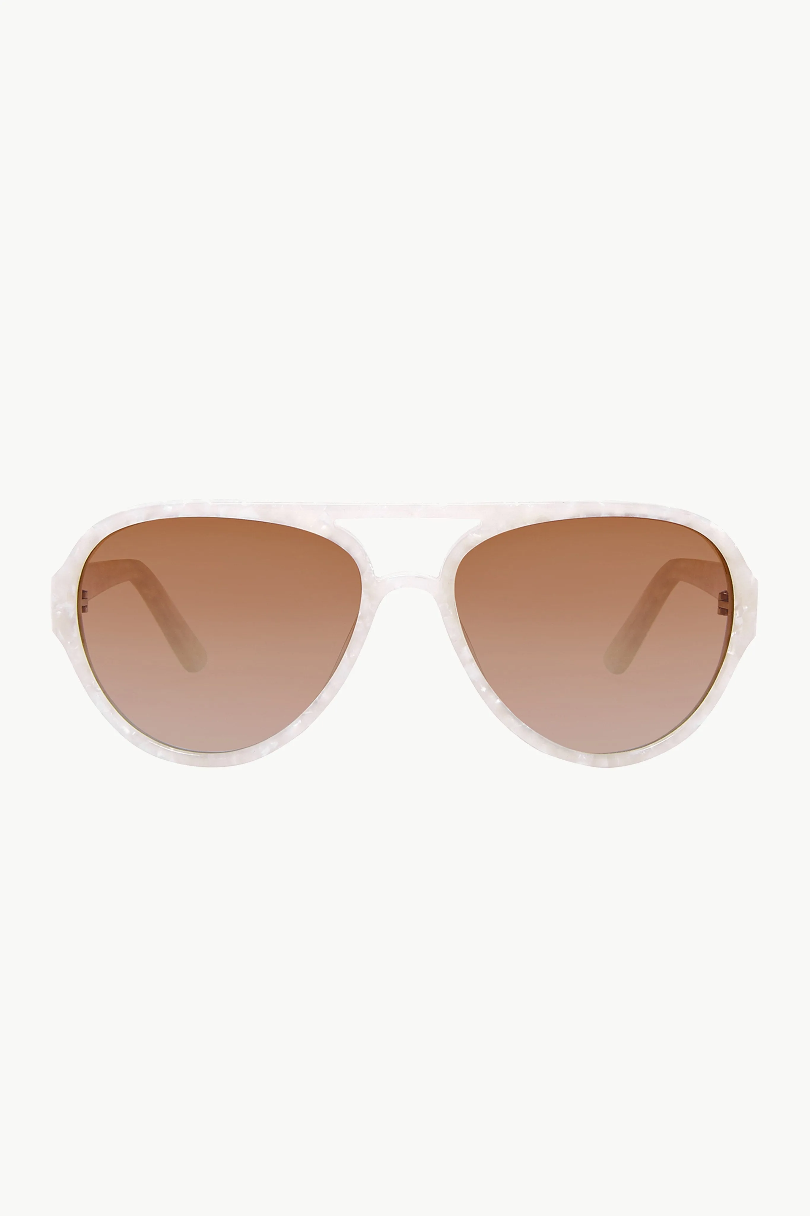 Drive 1: Aviator-Style Ivory Tortoise Shell Effect Acetate Sunglasses