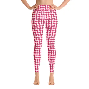 ELEVATED ESSENTIALS, BOOTY BOOSTING HIGH WAISTBAND LEGGING RED HOUNDSTOOTH