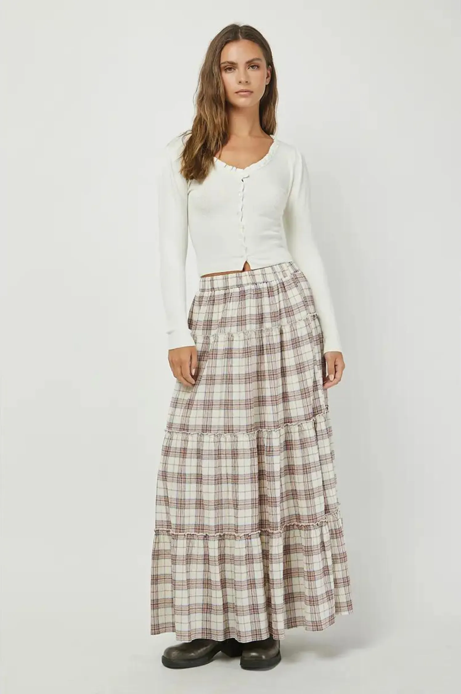 Emma Plaid Maxi Skirt