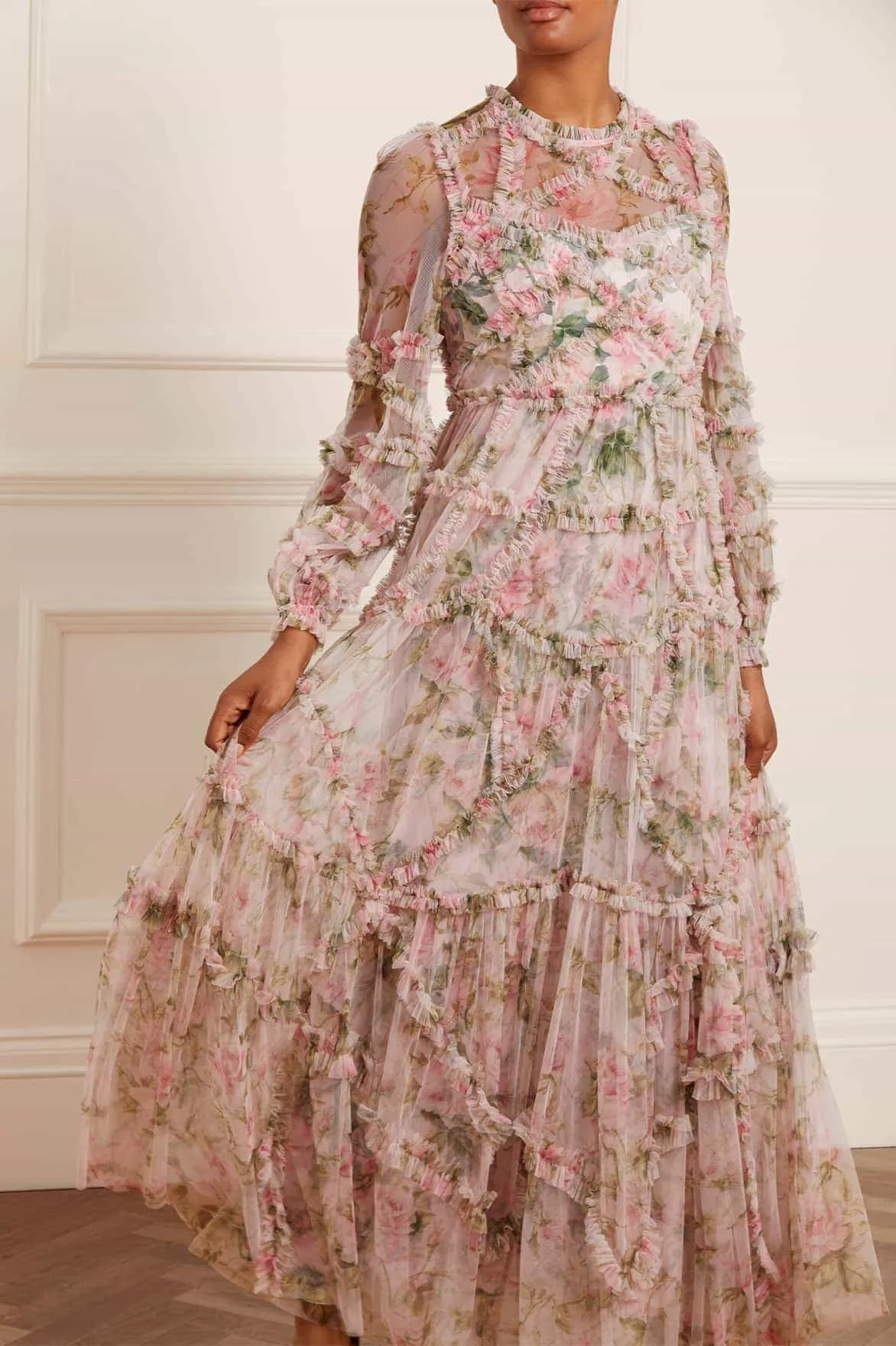 English Rose Diamond Ruffle Gown