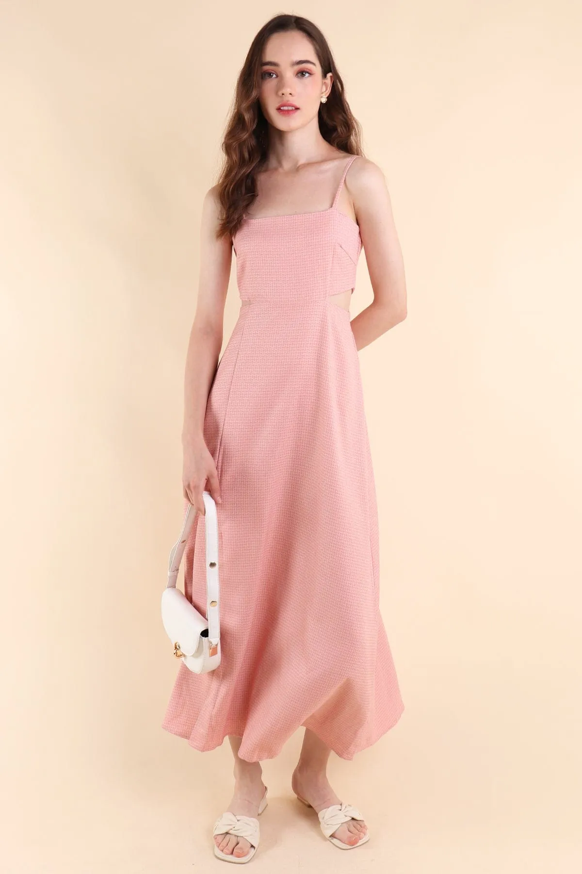 EVERLEY CUT-OUT SLIT MAXI DRESS IN PINK