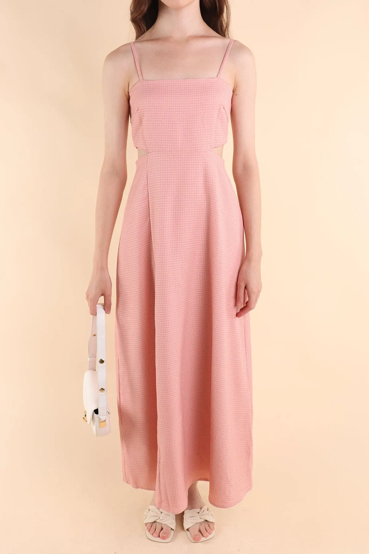 EVERLEY CUT-OUT SLIT MAXI DRESS IN PINK