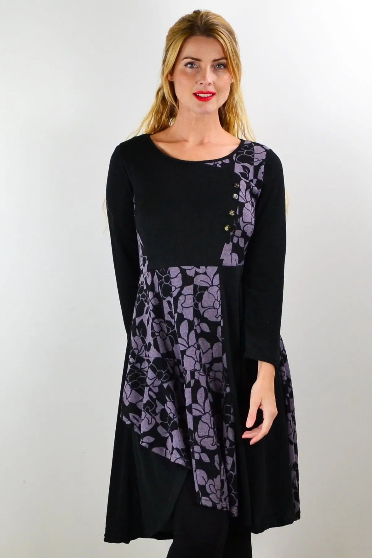 Floral Pattern Print Tunic Dress