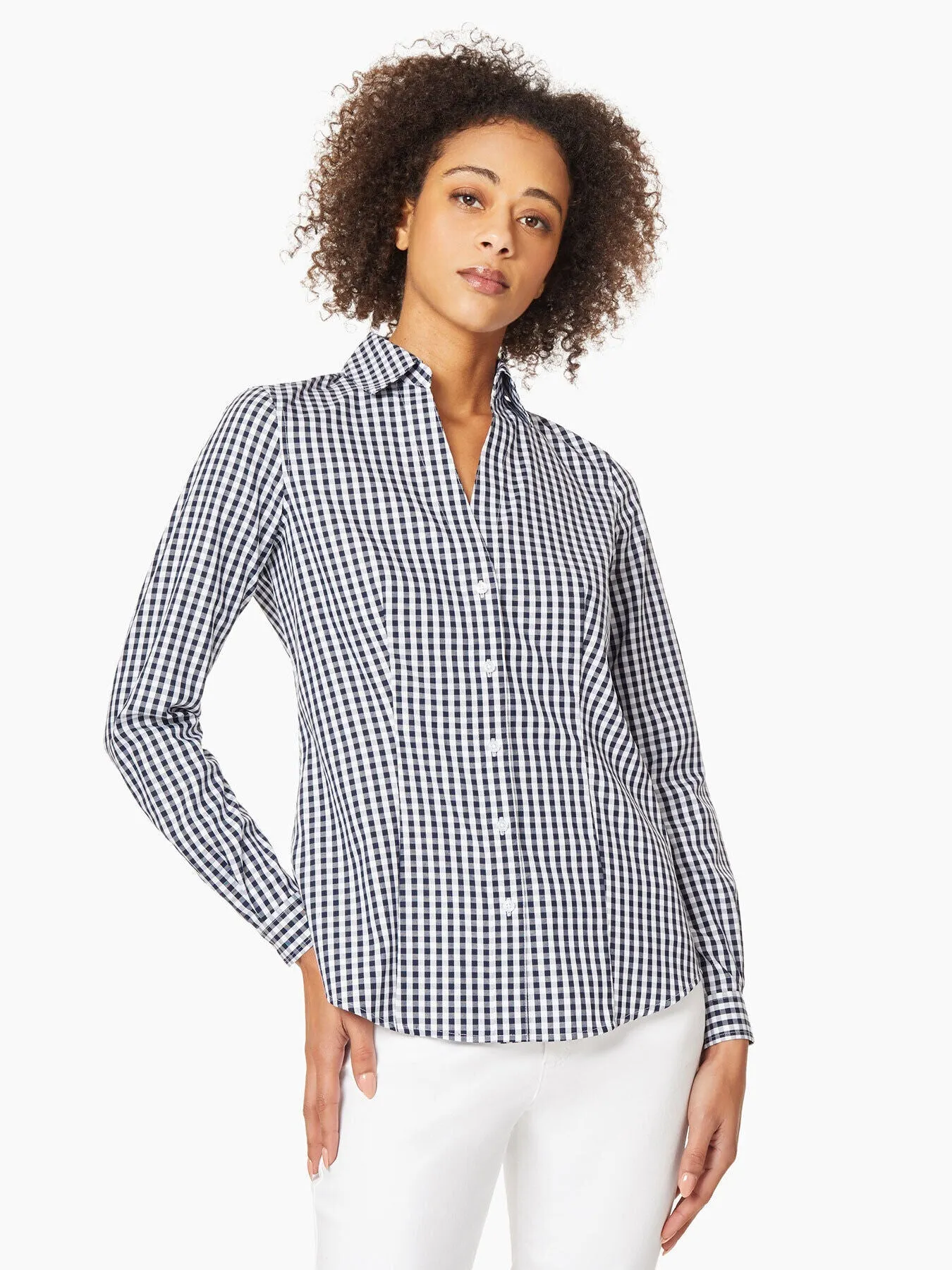 Gingham Easy-Care Button-Up Shirt