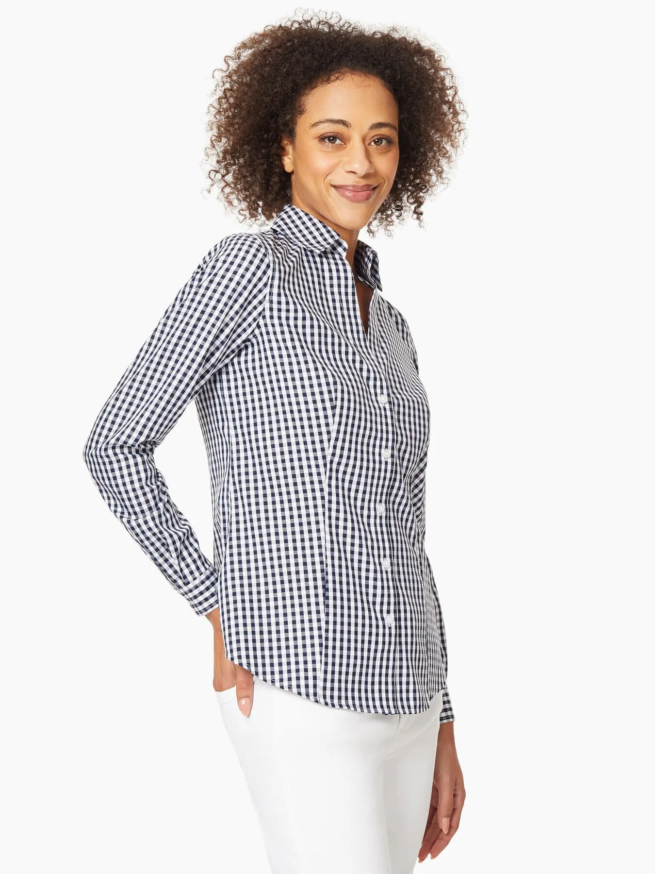 Gingham Easy-Care Button-Up Shirt