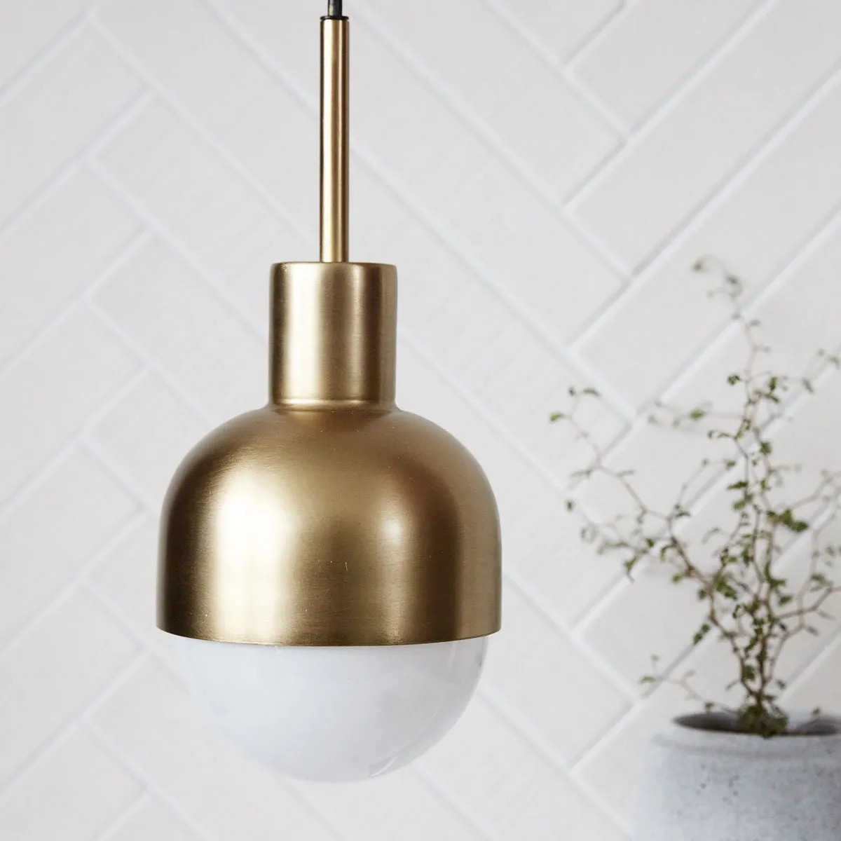 Golden Domed Pendant Light