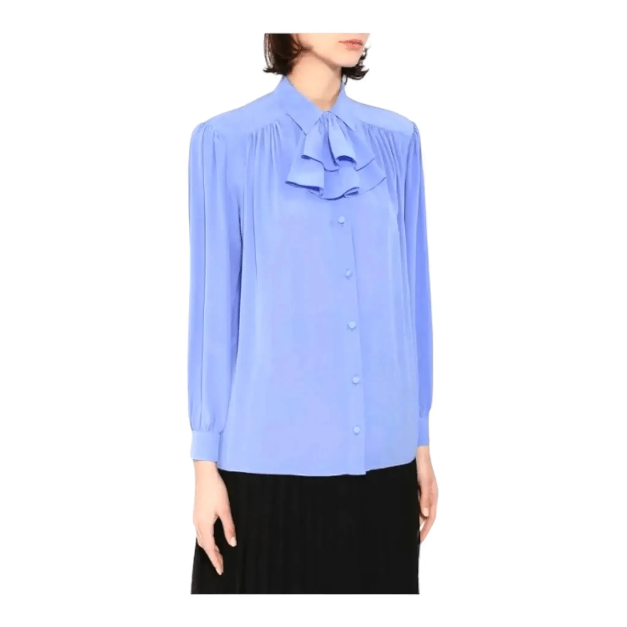 Gucci Detachable-Ruffle Silk Blouse