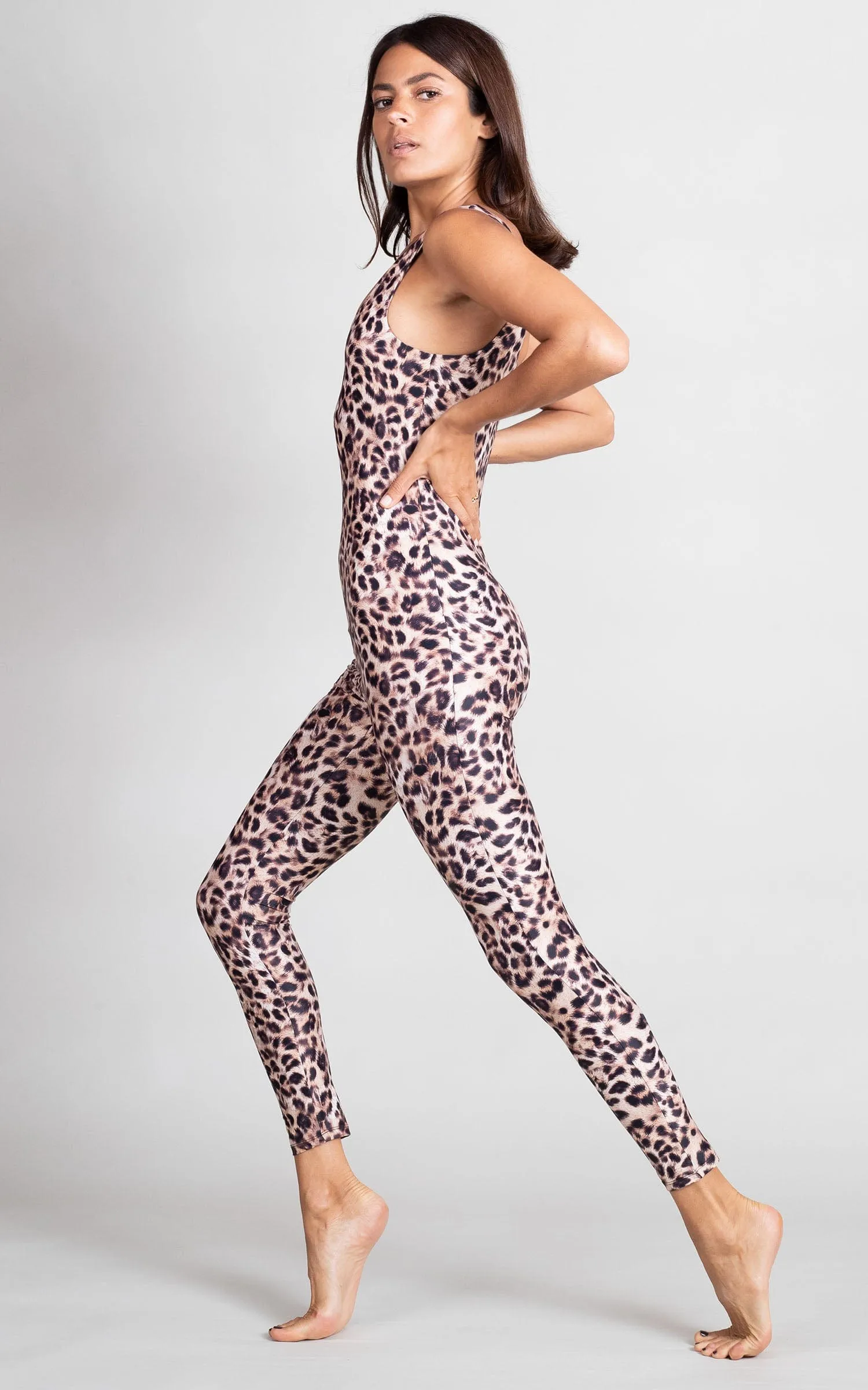 HALO Jaiden Yoga Unitard in Natural Leopard