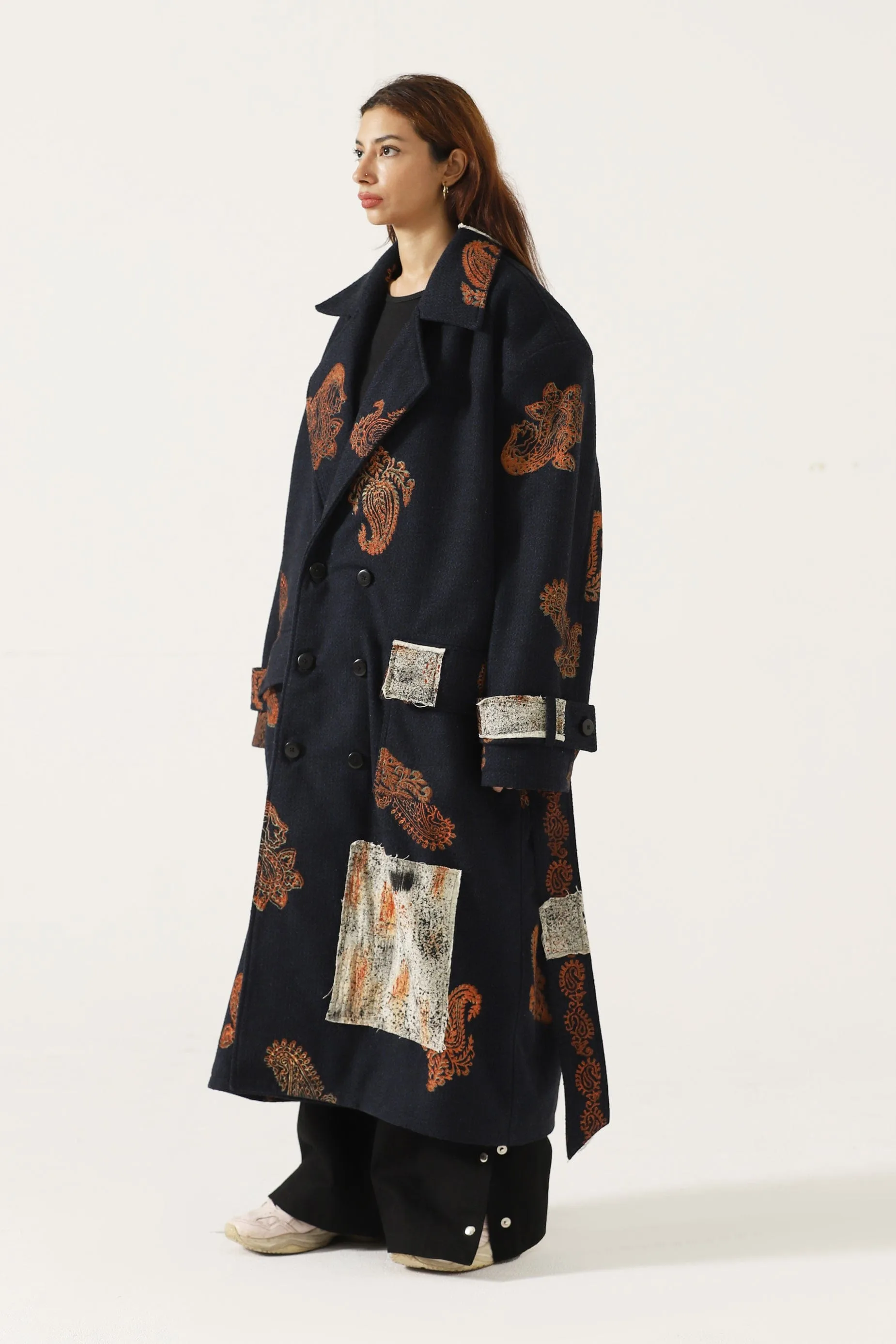 HAND BLCOK PRINT PATCHWORK LONG COAT