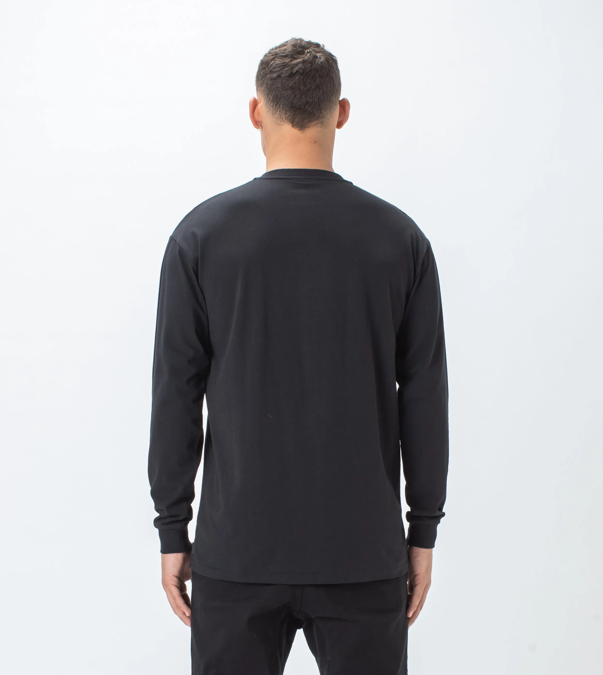 Henley LS Tee Black