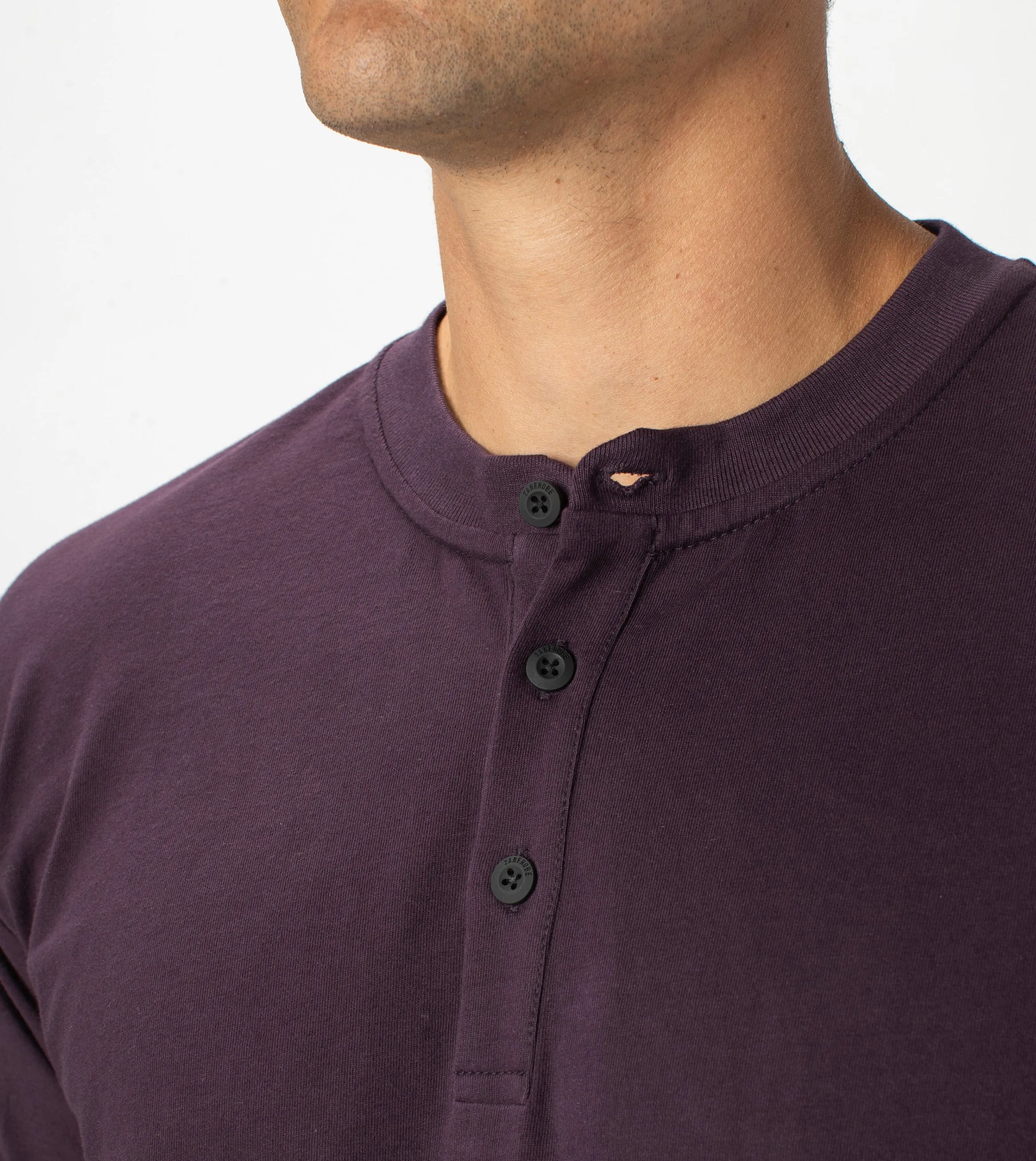 Henley LS Tee Dk Grape