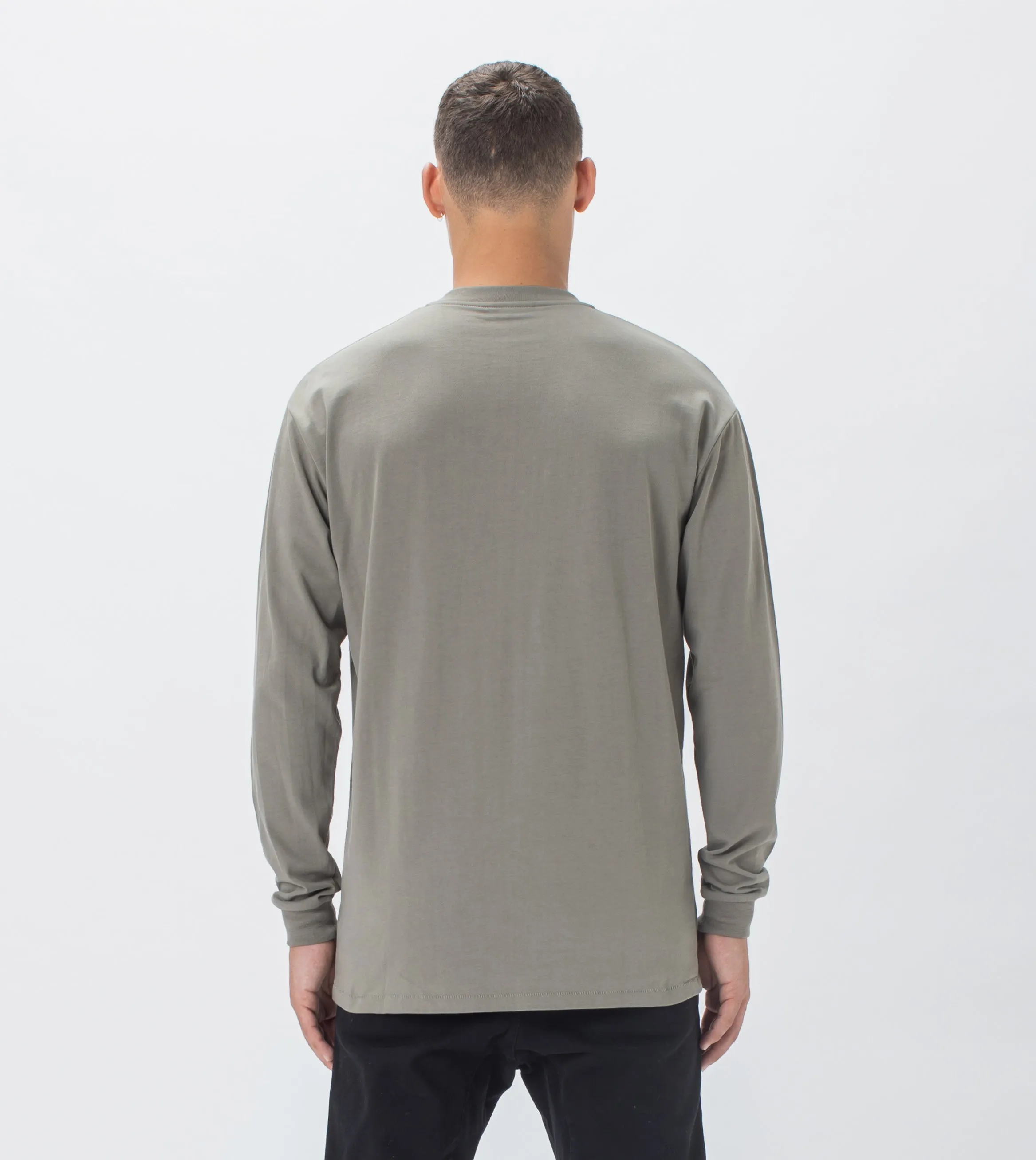 Henley LS Tee Dk Moss