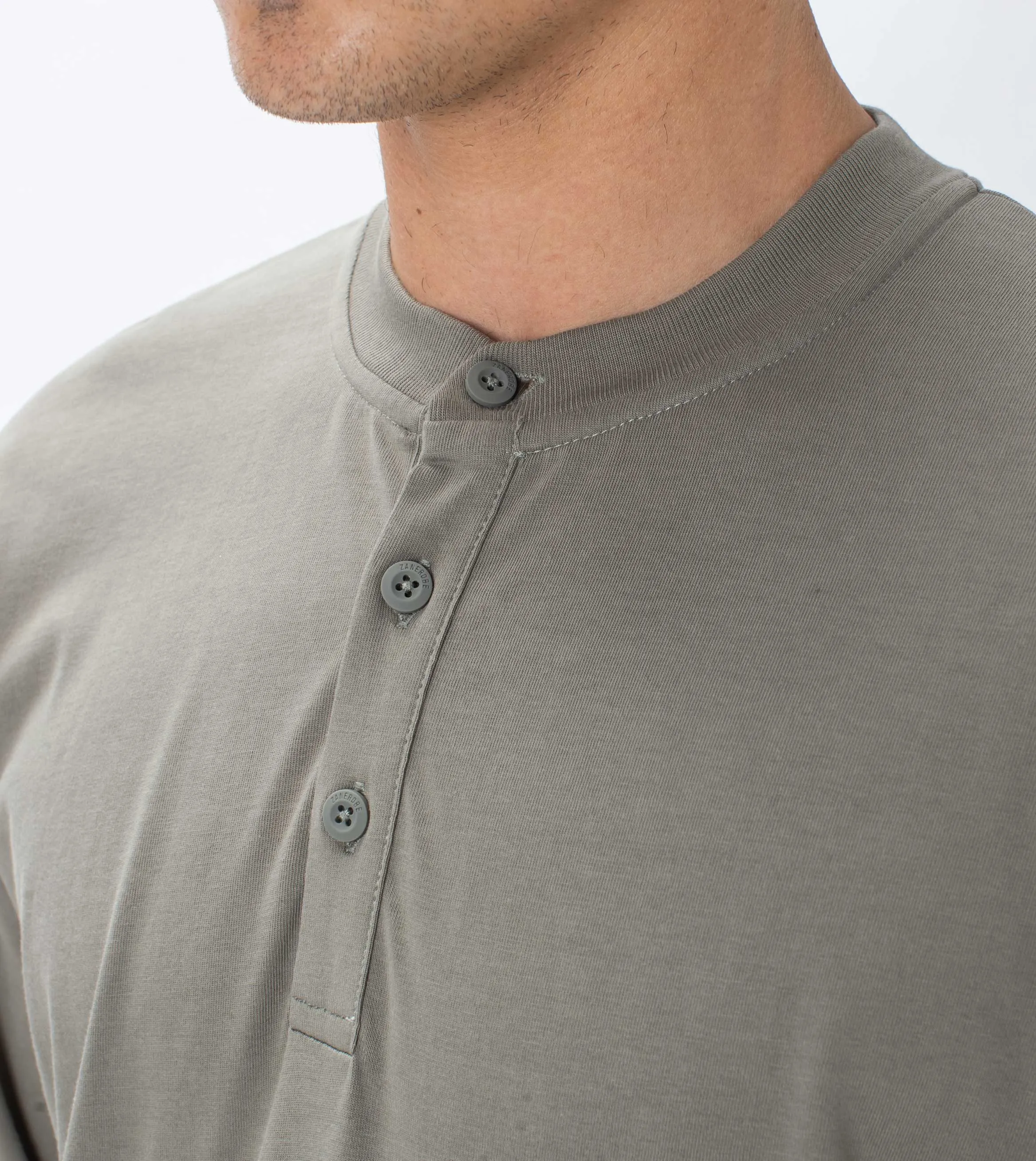 Henley LS Tee Dk Moss