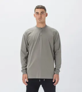 Henley LS Tee Dk Moss