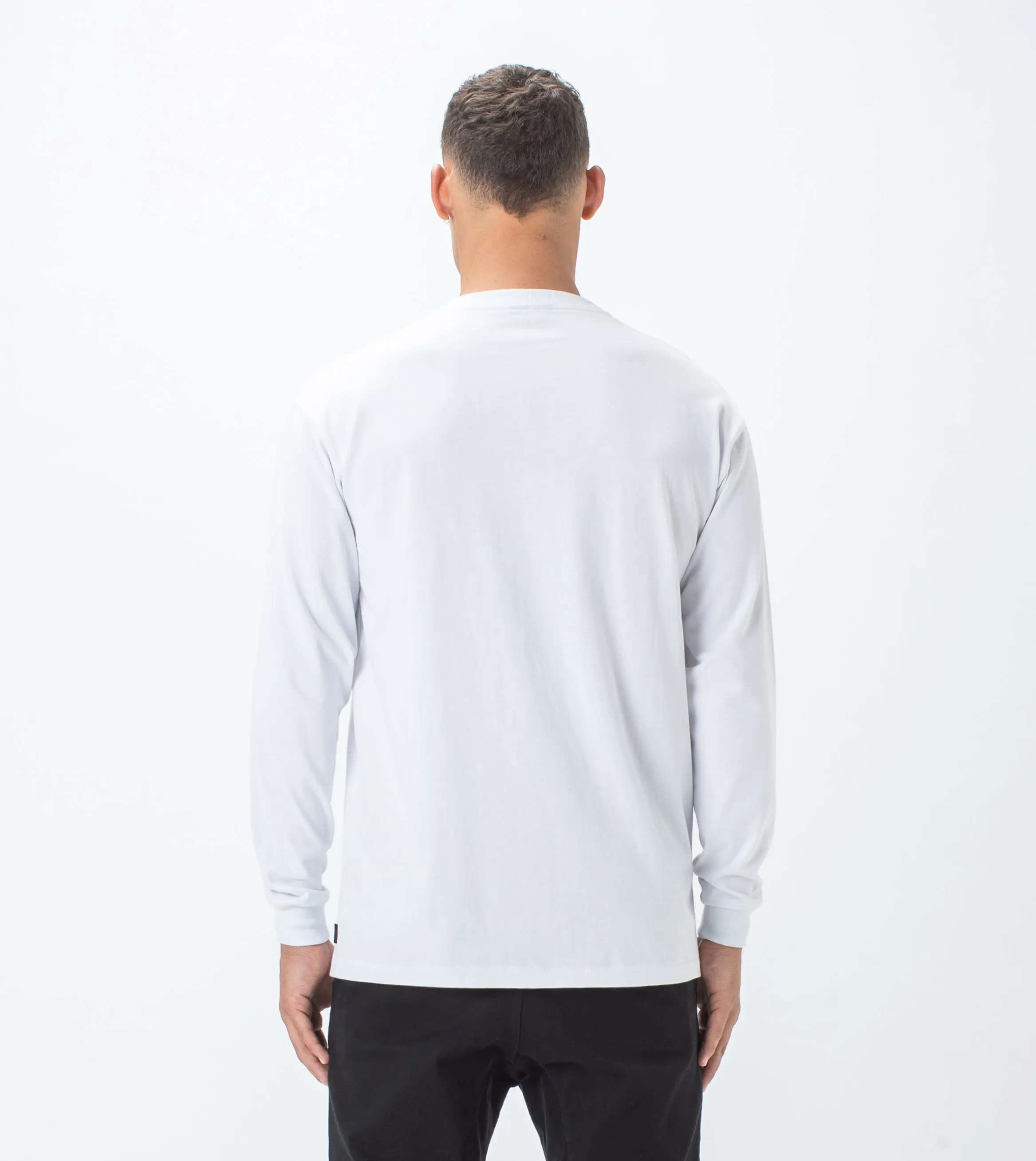 Henley LS Tee White