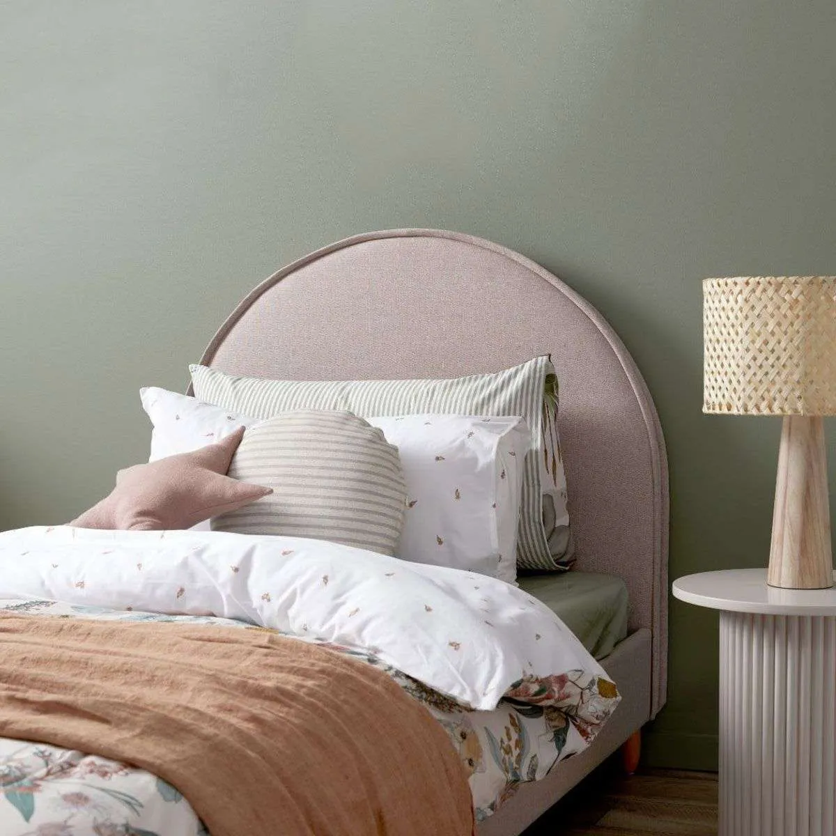 Imogen King Single Bed - Dusty Pink